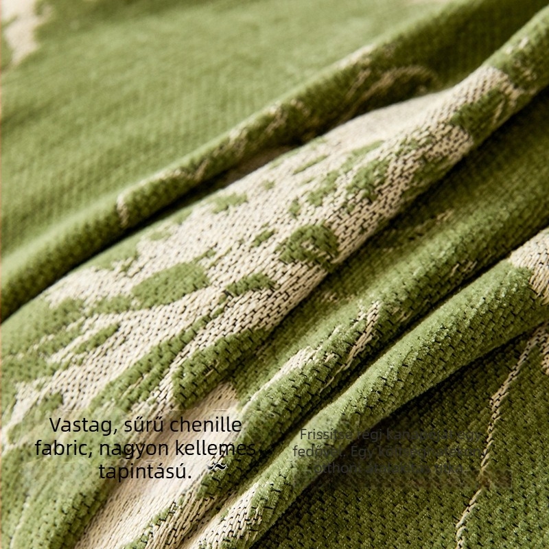 Chenille anyagú kanapéfedő, minimalisták stílus, alkalmas sarokkanapéra, növény- és virágmintás, testre szabható