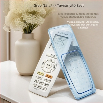 Gree klímaberendezés távirányító védőfedél - szilikon, átlátszó, porálló, vízálló, ütésálló, univerzális