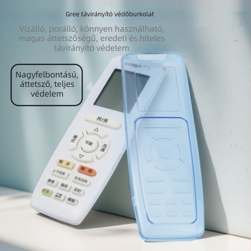 Gree klímaberendezés távirányító védőfedél - szilikon, átlátszó, porálló, vízálló, ütésálló, univerzális