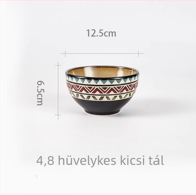 Kézzel festett kerámiatál virágos mintával, aláglazúros színnel, mikrohullámú sütőben használható