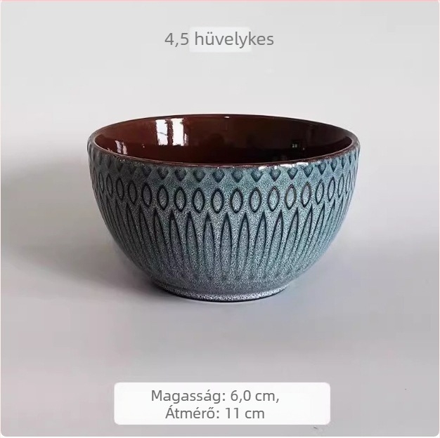 Kézzel festett kerámiatál virágos mintával, aláglazúros színnel, mikrohullámú sütőben használható