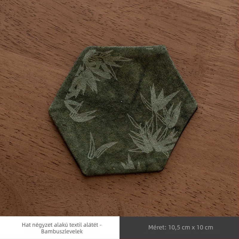 Kézzel készített textil tea csésze alátét teaceremóniához, hatszögletű forma, új kínai stílus, súly 0,1 kg