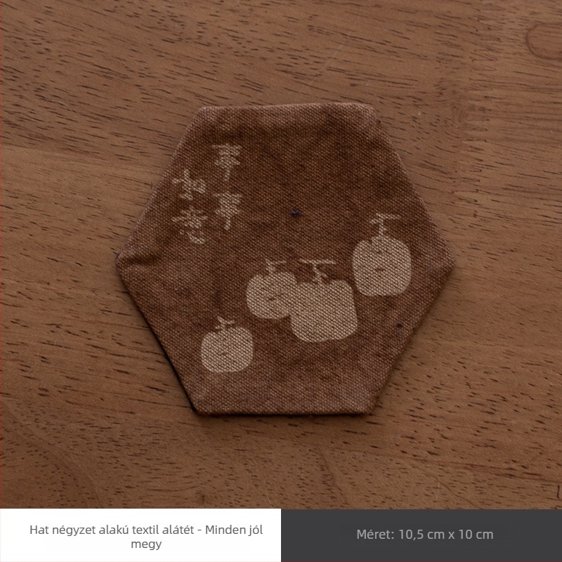 Kézzel készített textil tea csésze alátét teaceremóniához, hatszögletű forma, új kínai stílus, súly 0,1 kg