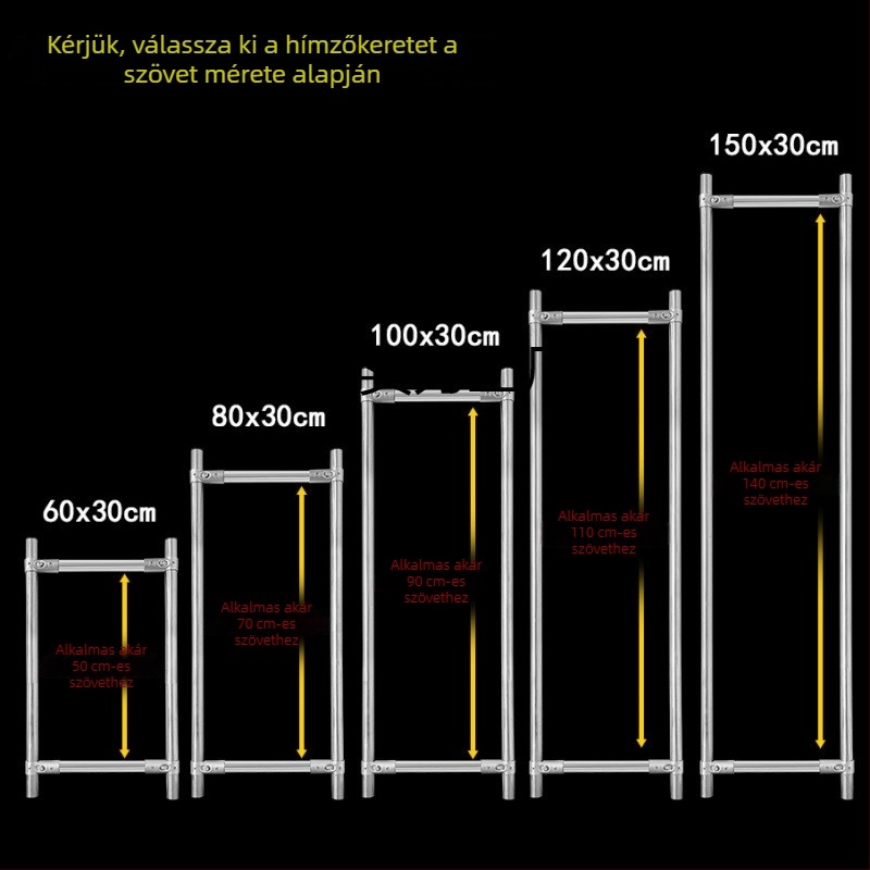 Rozsdamentes acélból készült állítható hímzőkeret keresztszövéshez
