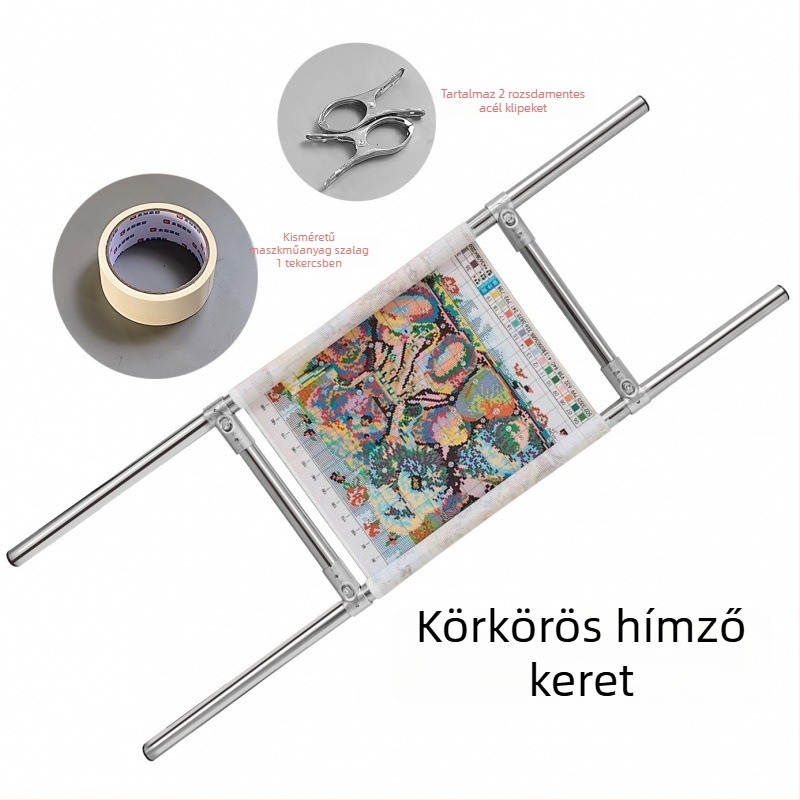 Rozsdamentes acélból készült állítható hímzőkeret keresztszövéshez