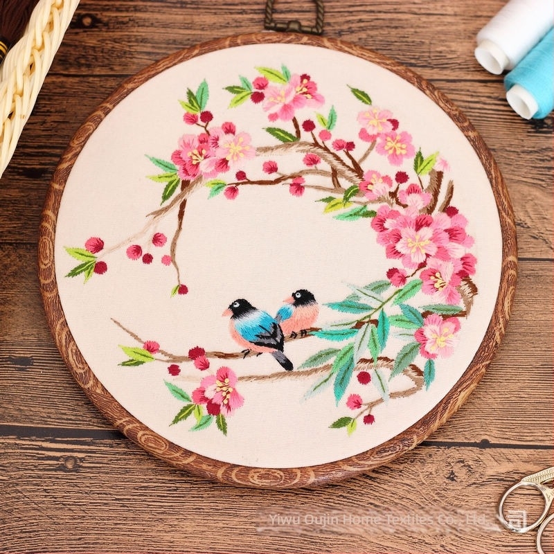 DIY hímzőkészlet – Kínai stílusú madár- és virágmotívumok