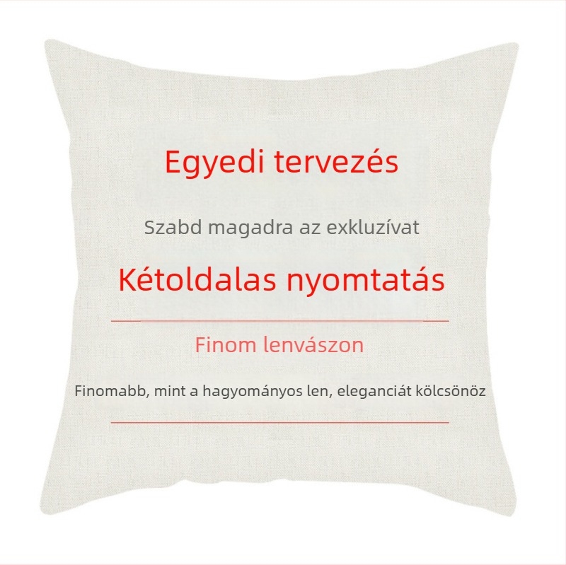 Párnahuzat poliészterből levél mintával, testreszabható logó, méretek 35x35–65x65 cm