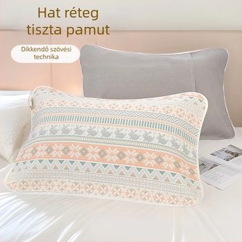 Pamut párnahuzat csíkos mintával, testreszabható feldolgozás, modern és letisztult stílus