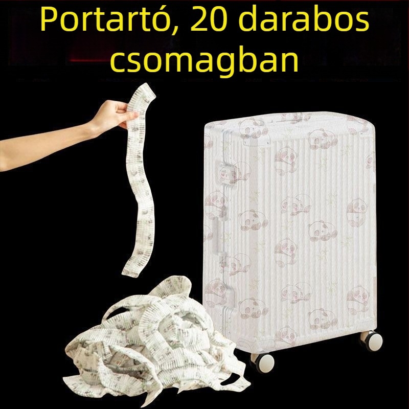Poggyász porvédő huzat, univerzális, egyszer használatos, nem szövött anyagból, nedvesség- és esőálló védőhuzat utazásokhoz