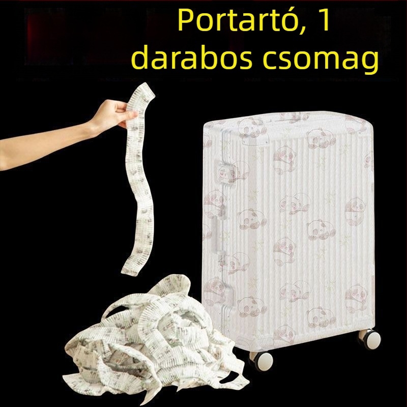 Poggyász porvédő huzat, univerzális, egyszer használatos, nem szövött anyagból, nedvesség- és esőálló védőhuzat utazásokhoz