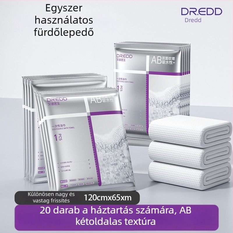 Dr. eddie egyszer használatos fürdőlepedő, növényi rostból, forró préseléses gyártással, 0–5 másodperces nedvszívás.