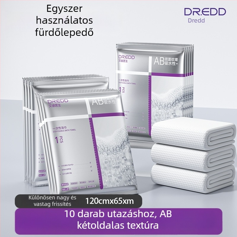 Dr. eddie egyszer használatos fürdőlepedő, növényi rostból, forró préseléses gyártással, 0–5 másodperces nedvszívás.