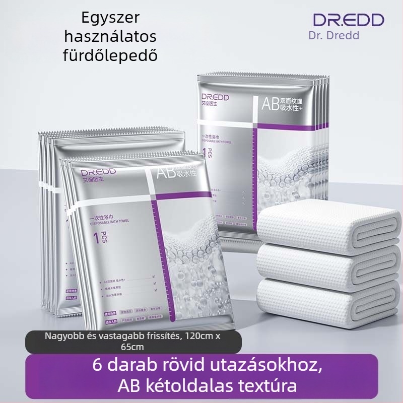 Dr. eddie egyszer használatos fürdőlepedő, növényi rostból, forró préseléses gyártással, 0–5 másodperces nedvszívás.