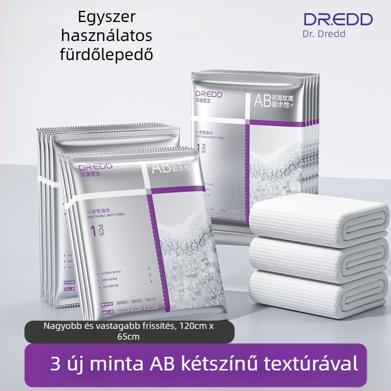 Dr. eddie egyszer használatos fürdőlepedő, növényi rostból, forró préseléses gyártással, 0–5 másodperces nedvszívás.