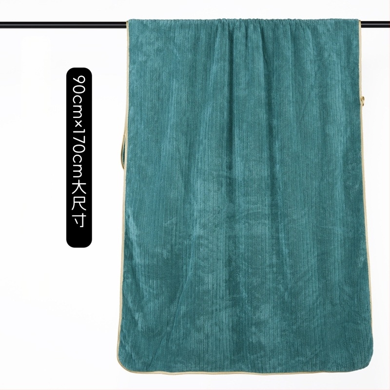 Korall fleece fürdő- és strandtörölköző, tömeg 400–500 g, 150d fonal, hajtott szeg és sima szövés, testreszabás