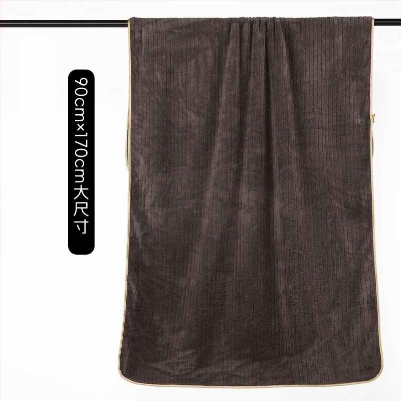 Korall fleece fürdő- és strandtörölköző, tömeg 400–500 g, 150d fonal, hajtott szeg és sima szövés, testreszabás