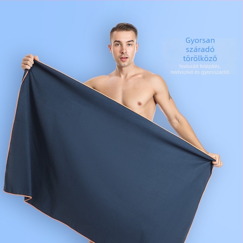 Texturált mikroszálas törölköző strandra és fürdéshez, gyorsan szárad, kétoldalas velúr, 200–300 g, 160D szál, sima szövés