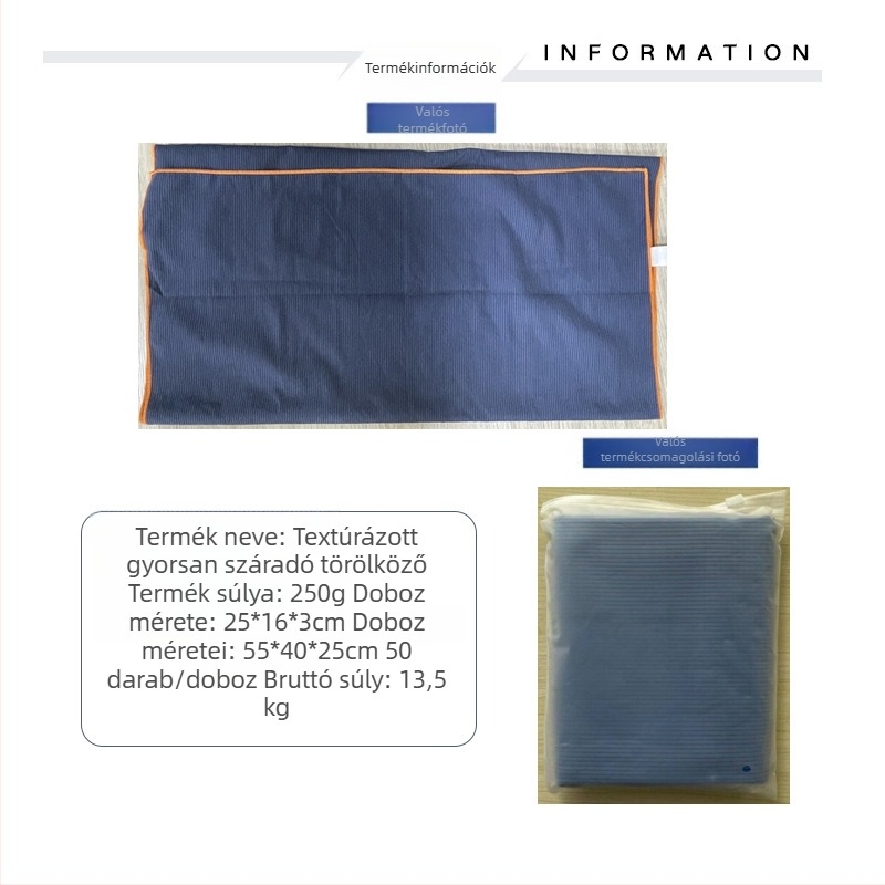 Texturált mikroszálas törölköző strandra és fürdéshez, gyorsan szárad, kétoldalas velúr, 200–300 g, 160D szál, sima szövés