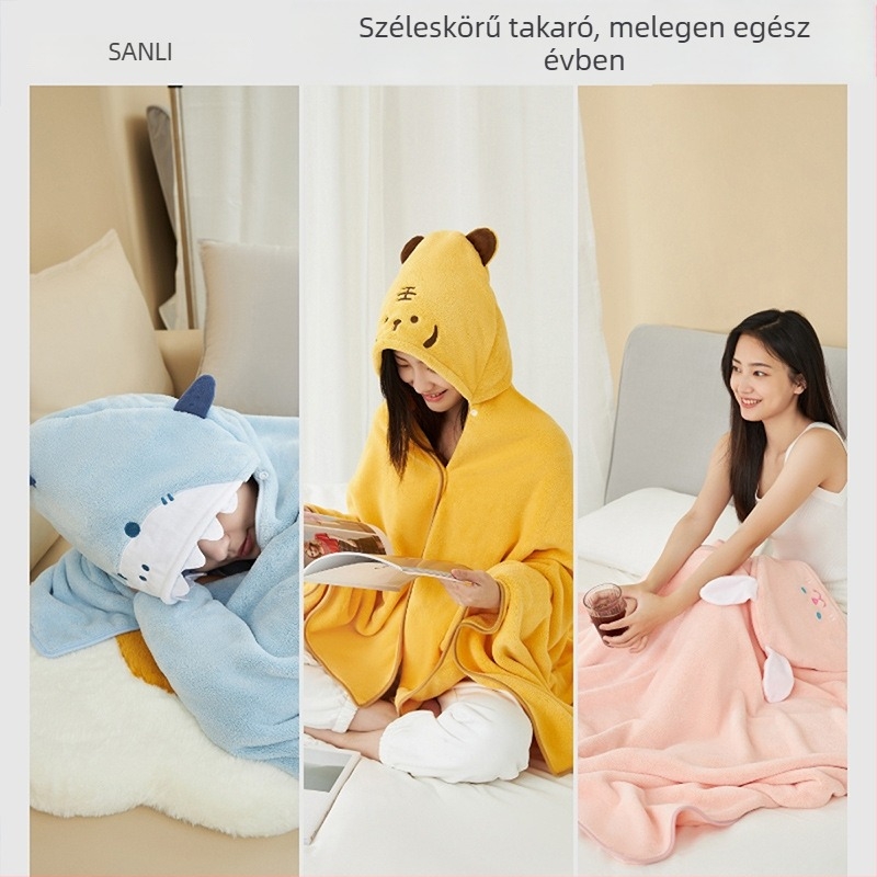 Sanli korall frottírozott köpenyes strand törölköző – nedvszívó fürdéshez és a strandon, Jacquard, súly >500 g, szál 100×170, Márka Sanli
