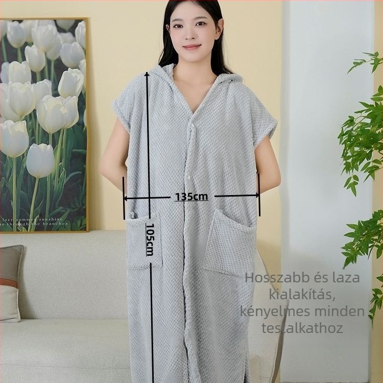 Hordozható fürdőlepedő kapucnival – korál fleece, 500 g+, 150D Jacquard, törölköző fürdő/strand