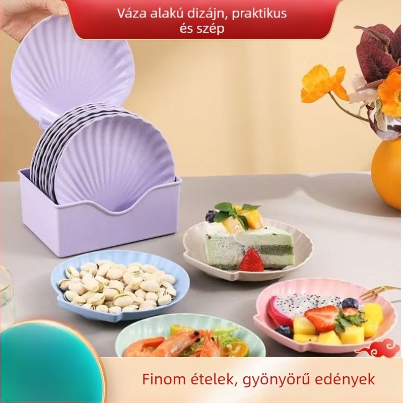 15 cm-es kagyló alakú tál búzaszalmából, tartós gyümölcstál a nappaliba, skandináv minimalista stílus