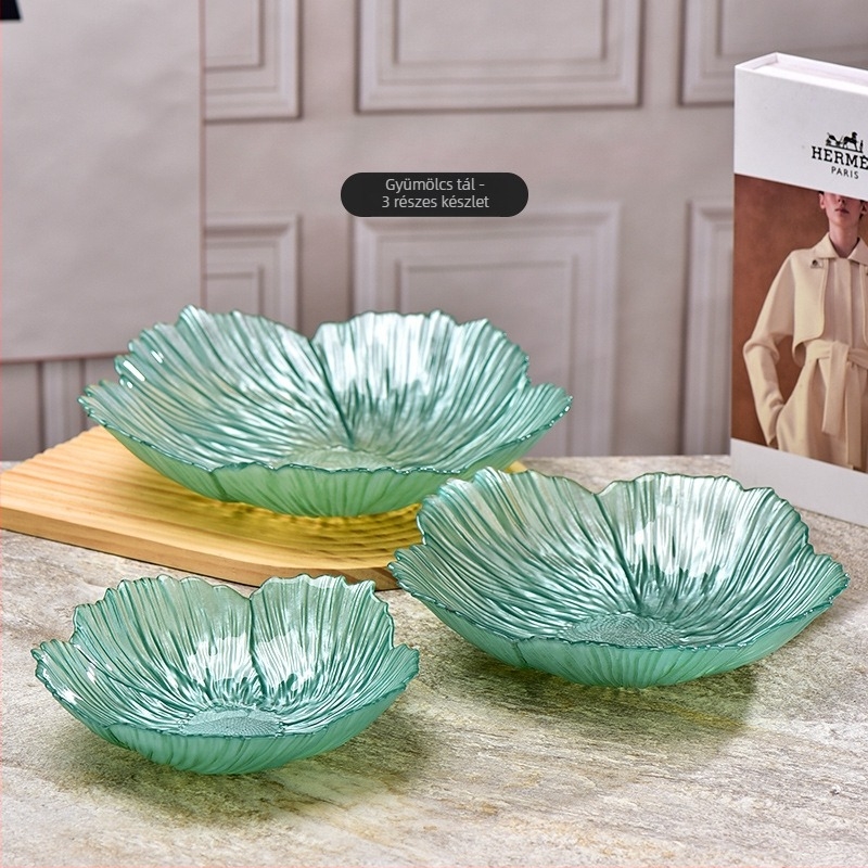 Hengmao Glass Nordic Gyümölcs Tál, Kristály Üveg Snack Tál Gyümölcsöknek, 2021 Nyári Megjelenés