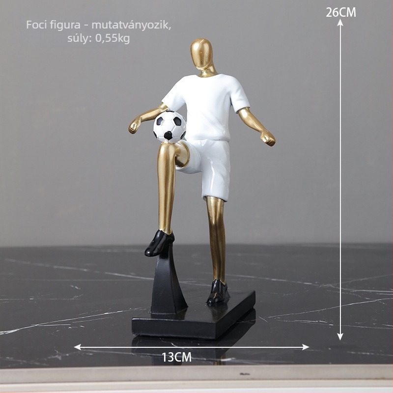 Futballfigura - modern minimalista gyanta dísz; Anyag: Gyanta; Stílus: Modern minimalizmus; Csomagolás: Karton