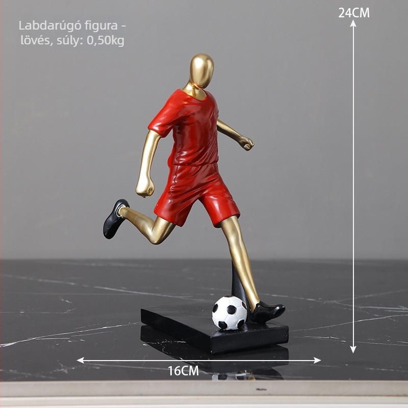 Futballfigura - modern minimalista gyanta dísz; Anyag: Gyanta; Stílus: Modern minimalizmus; Csomagolás: Karton