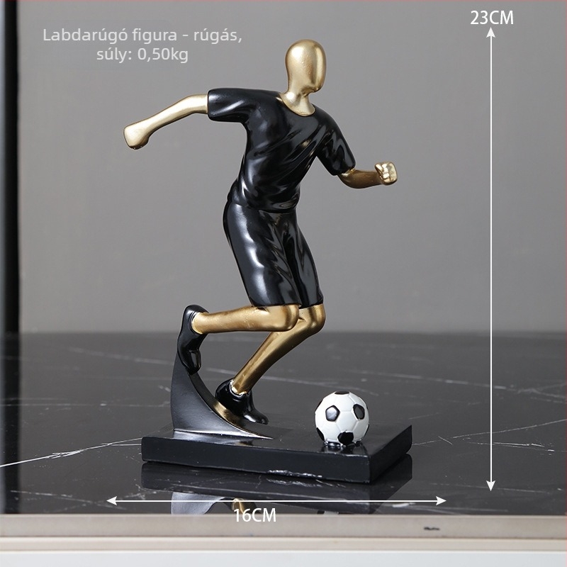 Futballfigura - modern minimalista gyanta dísz; Anyag: Gyanta; Stílus: Modern minimalizmus; Csomagolás: Karton