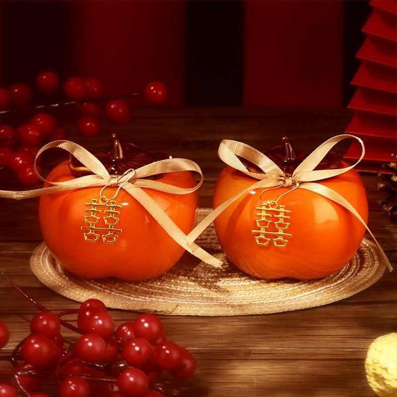 Kerámiás Persimmon Ruyi tartó esküvői dekorációhoz és édesség-doboz