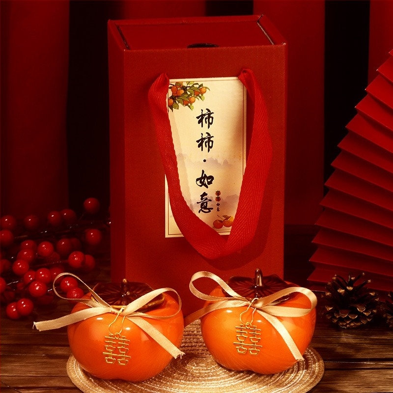 Kerámiás Persimmon Ruyi tartó esküvői dekorációhoz és édesség-doboz