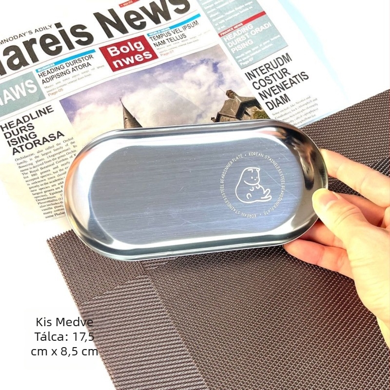 Koreai stílusú rozsdamentes acél sütő-/tálca – téglalap alakú desszert- és tortatál, többfunkciós sütőedény
