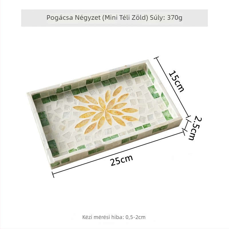 Kagylóbevonatú négyszögletes asztali tároló tál — könnyed luxus retro stílus otthonra, nappaliba, kávézóba és étterembe