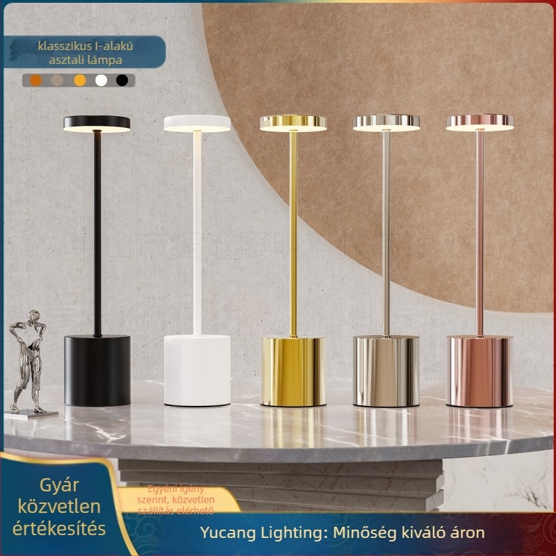 I-alakú fém LED asztali lámpa, letisztult, modern stílus, modell Yczm-011, ≤36V