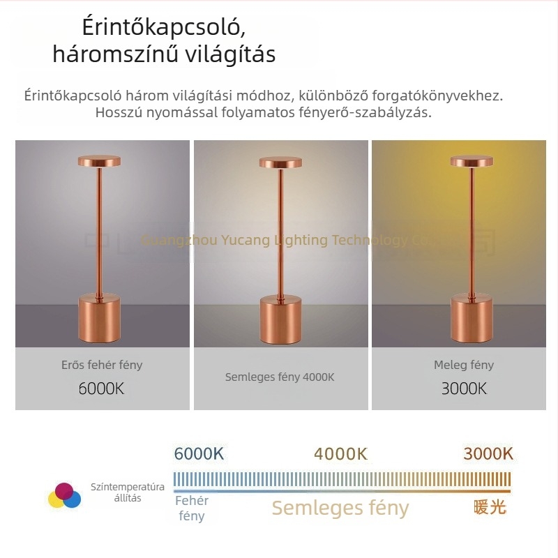 I-alakú fém LED asztali lámpa, letisztult, modern stílus, modell Yczm-011, ≤36V