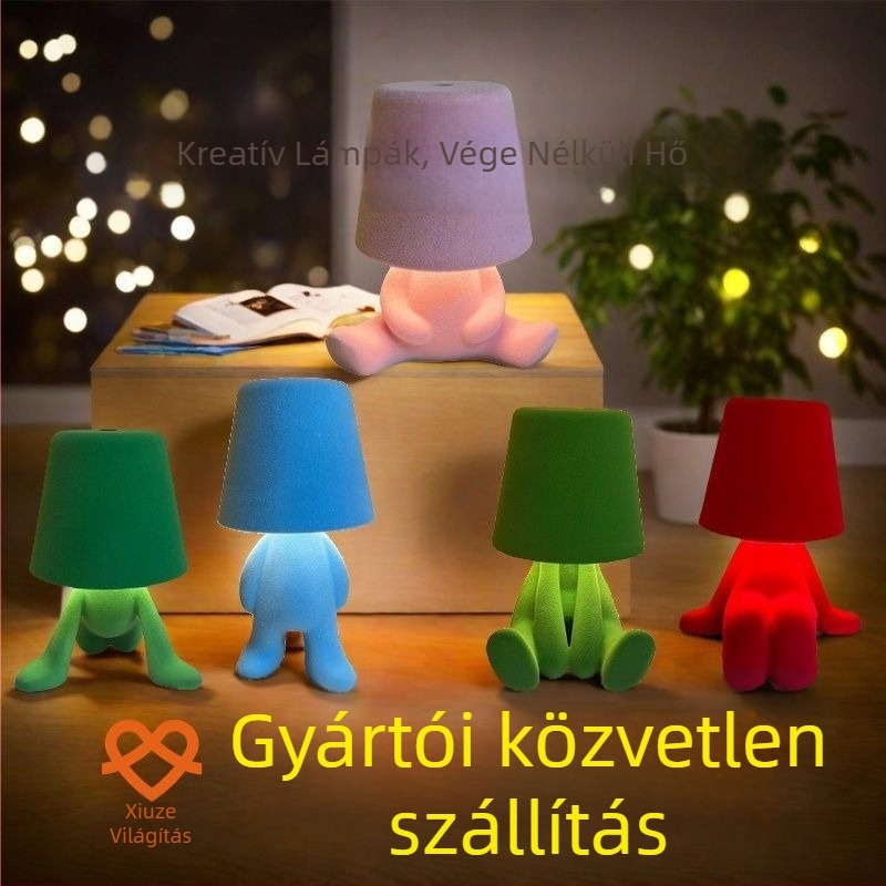 Xiuze asztali lámpa, műanyag foglalat, kreatív stílus, ≤36V feszültség, díszítő, éjszakai fény, DIY
