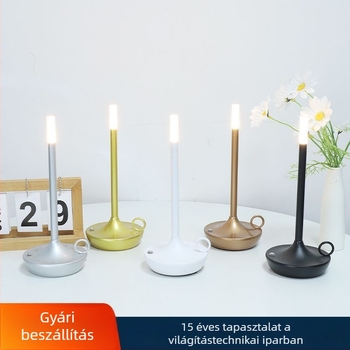 Nordic stílusú fém asztali lámpa, újratölthető, érintéses kapcsoló, modell A31, Beale