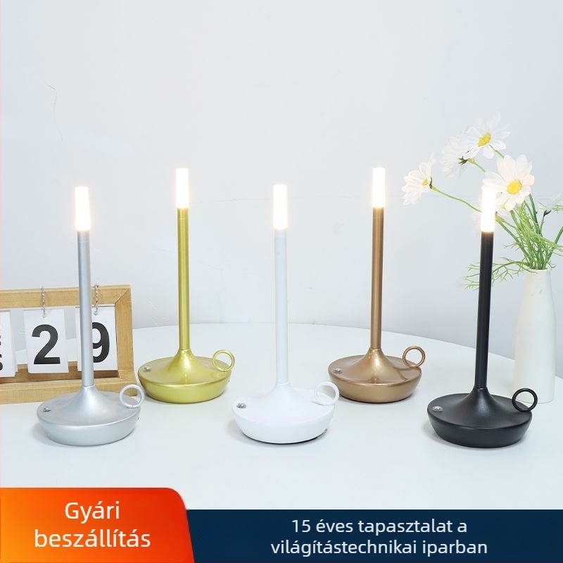 Nordic stílusú fém asztali lámpa, újratölthető, érintéses kapcsoló, modell A31, Beale