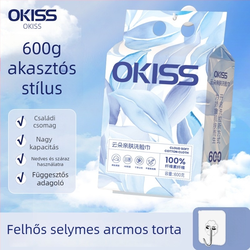 Arcmosó törölköző, függő, falra szerelhető, háztartási készlet, növényi rost, nyomtatott gyártás