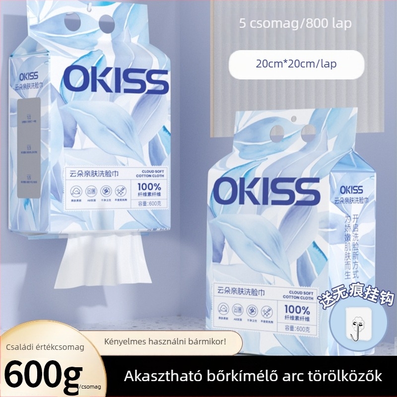 Arcmosó törölköző, függő, falra szerelhető, háztartási készlet, növényi rost, nyomtatott gyártás