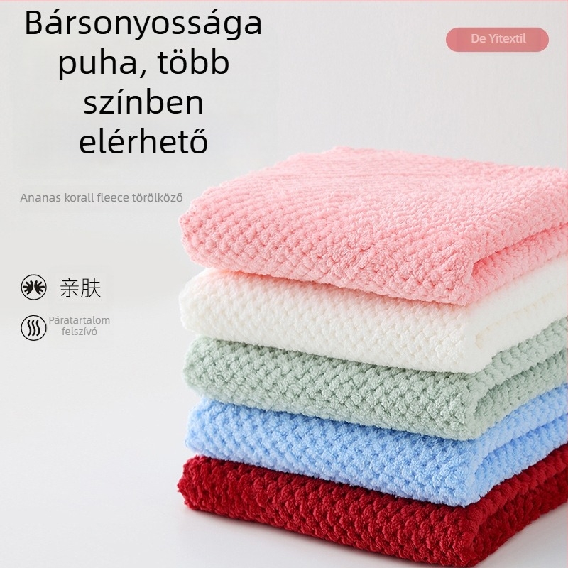 Arc törölköző ananász rács mintával, él kialakítással, 150D korall plüss, cut-pile szövet, tömeg 50–80 g, testreszabható feldolgozás
