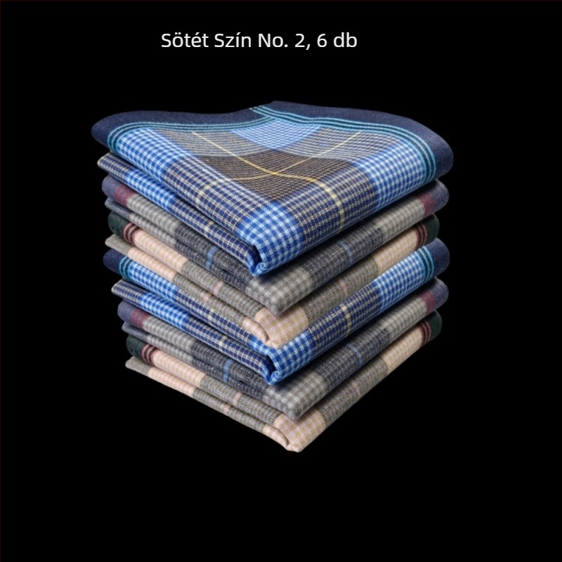 Yan su xing pamut zsebkendő, klasszikus sötét kockás minta, 17 g