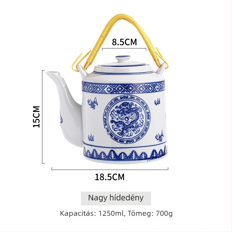 Porcelán tál virágos mintával, aláglazúros szín, mikrohullámú sütőben használható, új kínai stílus