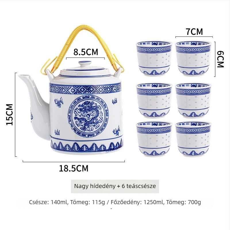 Porcelán tál virágos mintával, aláglazúros szín, mikrohullámú sütőben használható, új kínai stílus