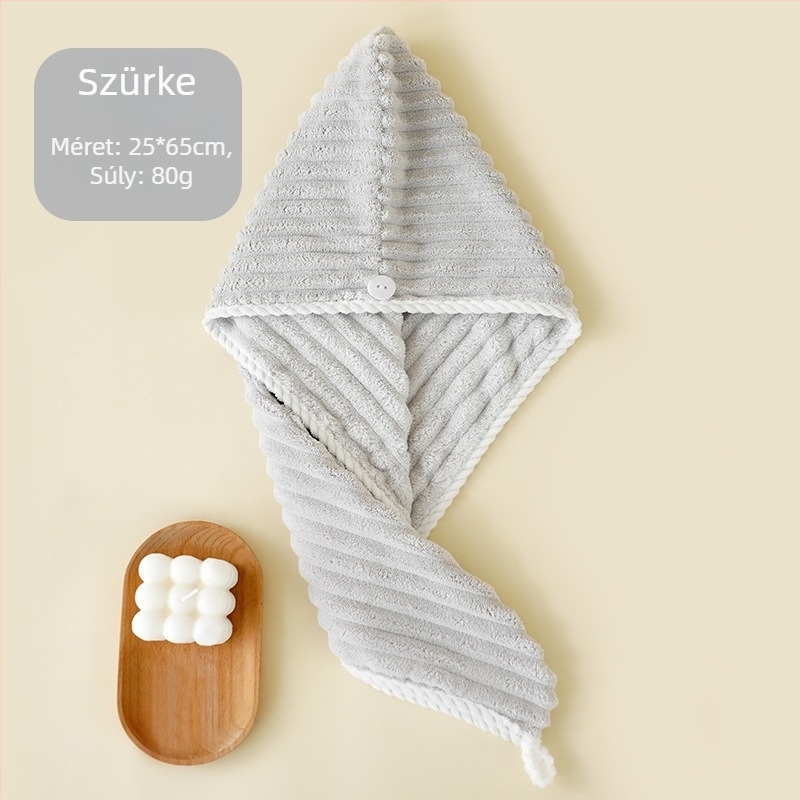 Női hajszárító sapka, absorbens korall fleece, 80–99 g, 150D, szegélyezett varrás, testreszabható feldolgozás