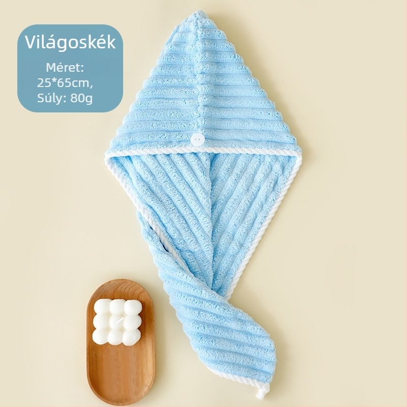 Női hajszárító sapka, absorbens korall fleece, 80–99 g, 150D, szegélyezett varrás, testreszabható feldolgozás
