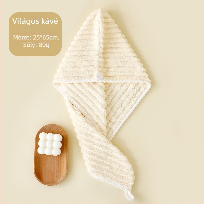 Női hajszárító sapka, absorbens korall fleece, 80–99 g, 150D, szegélyezett varrás, testreszabható feldolgozás