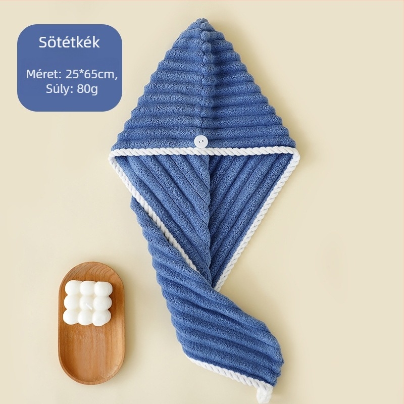 Női hajszárító sapka, absorbens korall fleece, 80–99 g, 150D, szegélyezett varrás, testreszabható feldolgozás