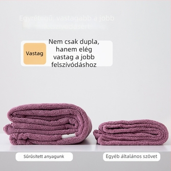 Női hajszárító sapka, korall fleece, kétszeres vastagság, erős nedvszívó, gyors száradás