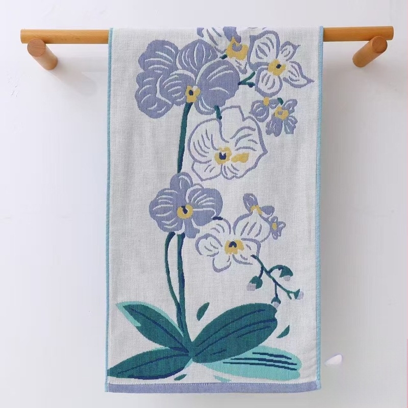 Négy rétegű 100% pamut géz törölköző felnőtteknek és gyerekeknek, puha és nedvszívó, jacquard, 80–100 g